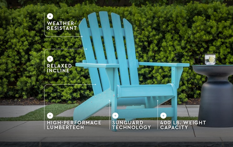Premium Tahoe Teal Outdoor Adirondack Chair - Keter